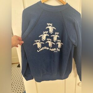 Vintage 1981 Chicago Lincoln Park Zoo Navy Crewneck. Sz Medium.